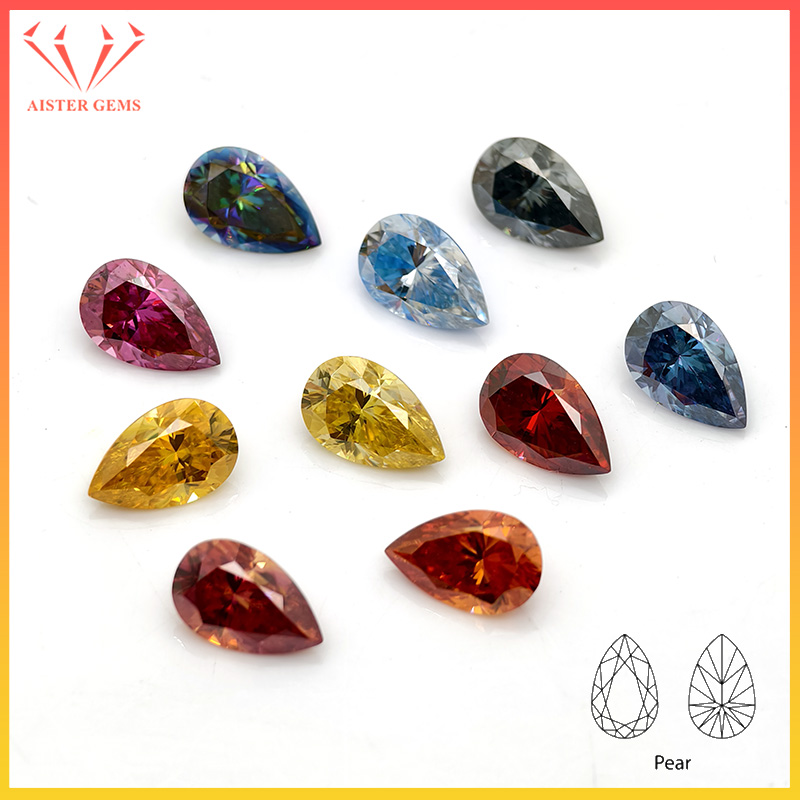 Batu Moissanite Potongan Pir W - Gra Certificate Loose Moissanite Stone ulasan dan harga