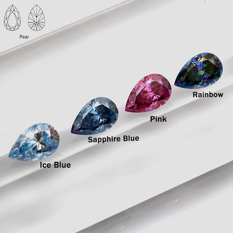Batu Moissanite Potongan Pir W - Gra Certificate Loose Moissanite Stone ulasan dan harga