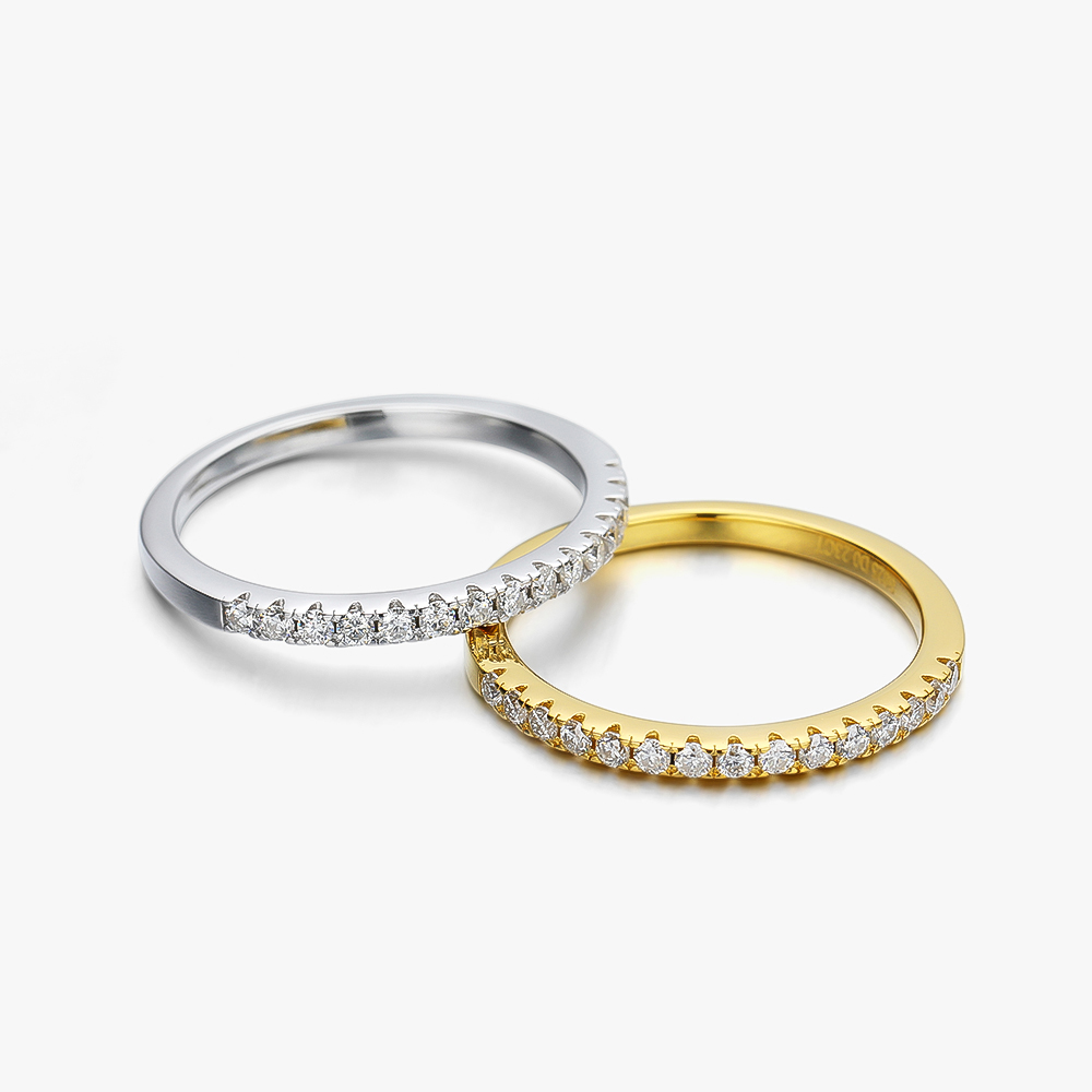 FEOBUR Cincin Berlian Moissani - Moissanite Eternity Band Ring Stackable ulasan dan harga