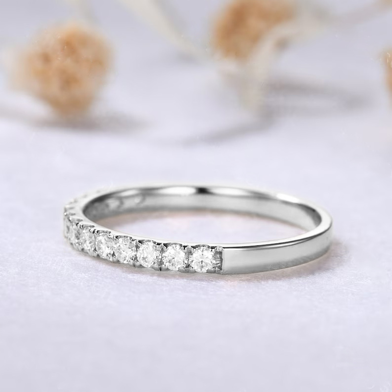 OXTAO Cincin Tipis Minimalis D - Moissanite Eternity Band Ring Stackable ulasan dan harga