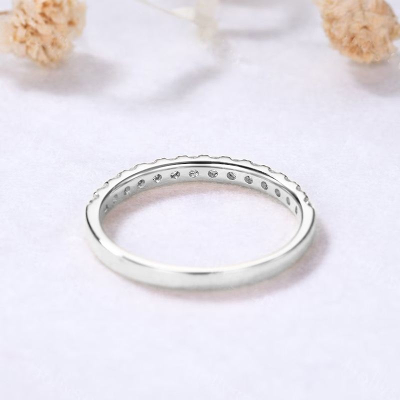 OXTAO Cincin Tipis Minimalis D - Moissanite Eternity Band Ring Stackable ulasan dan harga