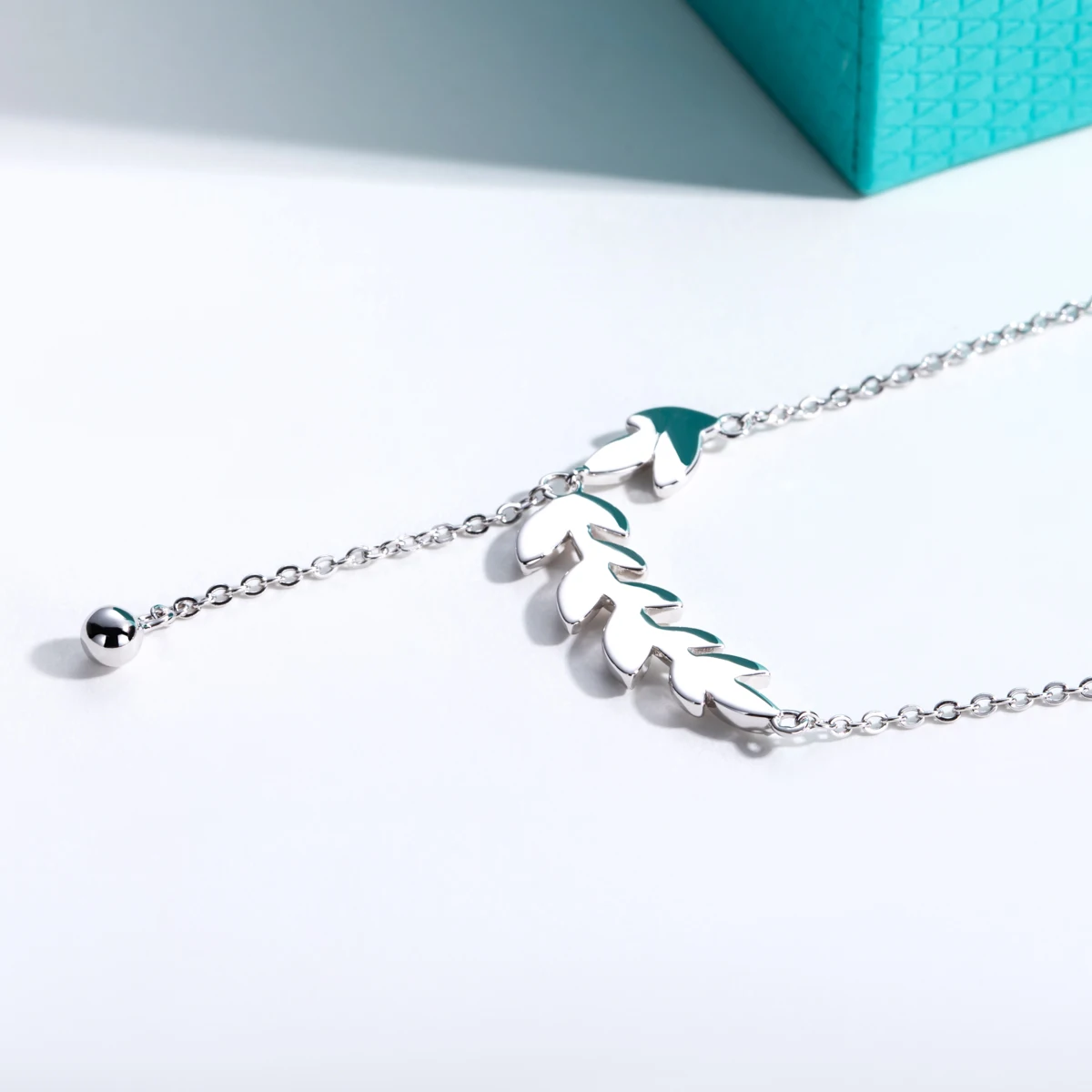 QIBAOKU Liontin Bentuk Telinga - Moissanite Pendant Necklace Solitaire ulasan dan harga