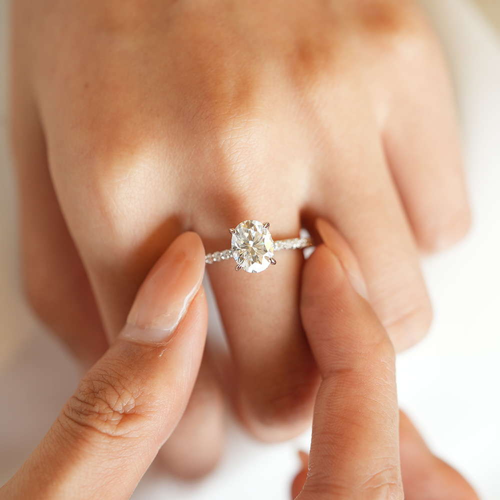 Cincin Pertunangan Moissanite  - Moissanite Engagement Ring 2 Carat D Vvs1 ulasan dan harga