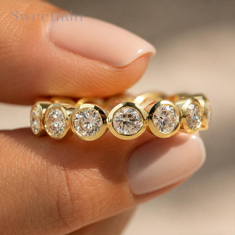 Set Cincin Moissanite dengan B - Moissanite Eternity Band Ring Stackable ulasan dan harga