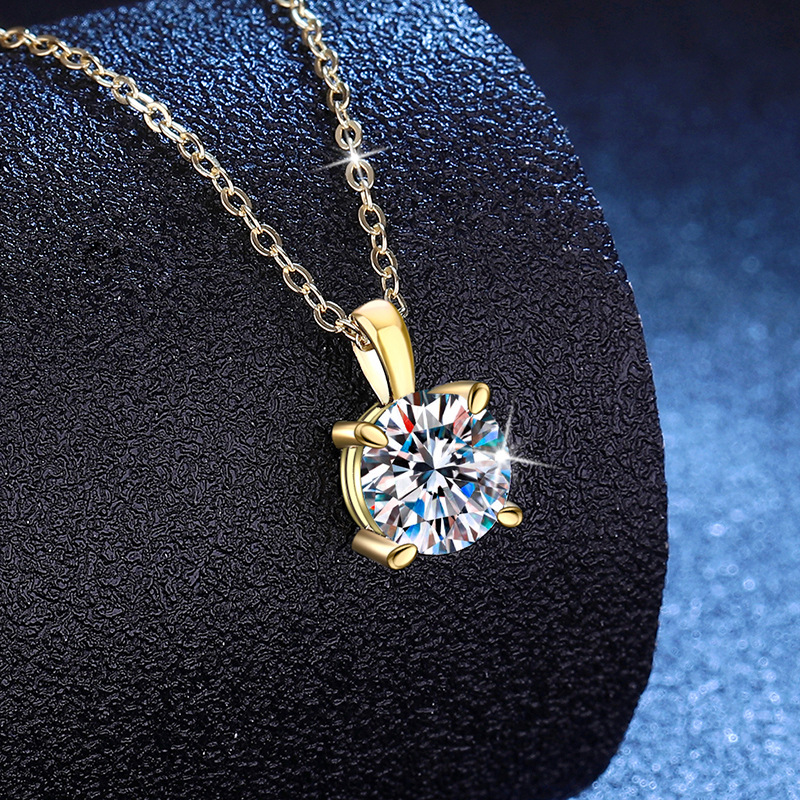 Kalung Emas 18K Platinum PT950 - Moissanite Pendant Necklace Solitaire ulasan dan harga