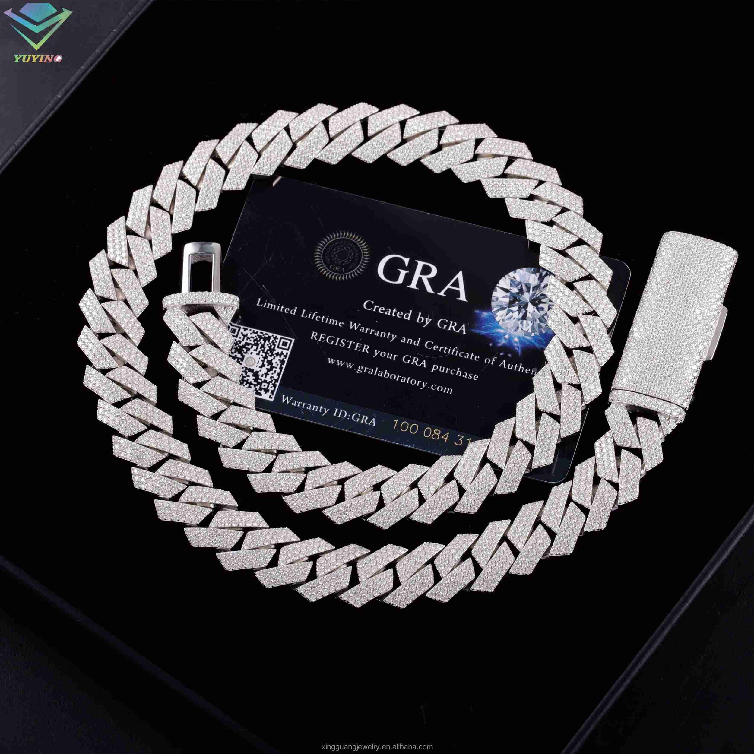 Kalung Rantai Cuban Link Hip H - Moissanite Cuban Link Chain Iced Out ulasan dan harga