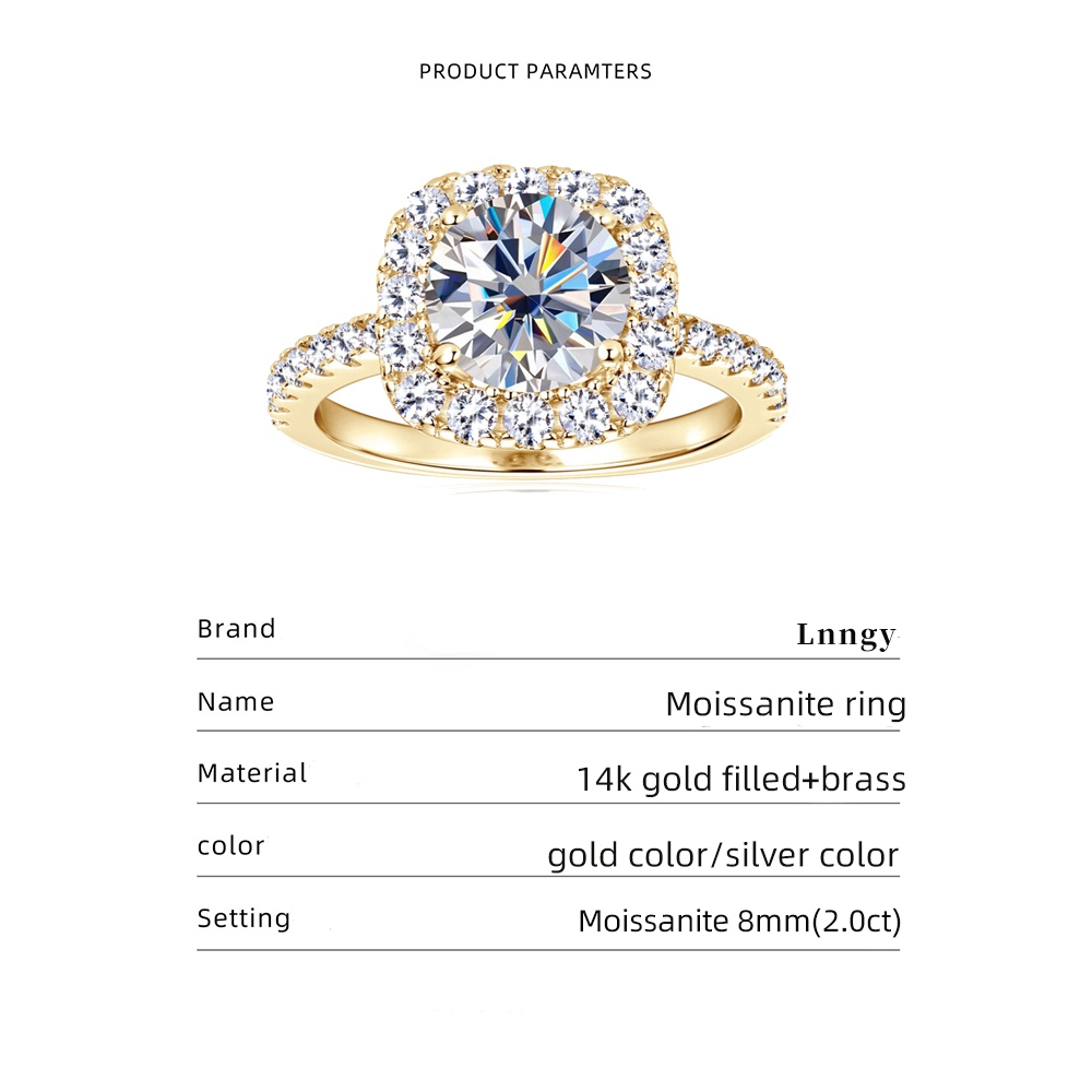 Cincin Pertunangan Halo Moissa - Lab Grown Diamond Ring 14K Gold ulasan dan harga