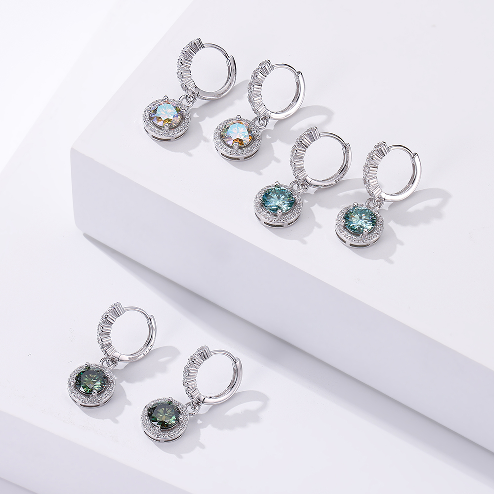JoyceJelly anting-anting perak - Moissanite Stud Earrings Round Cut 1Ct ulasan dan harga