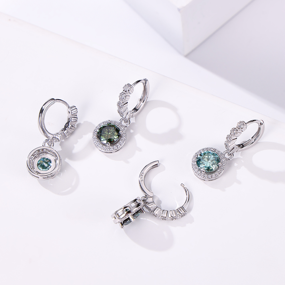 JoyceJelly anting-anting perak - Moissanite Stud Earrings Round Cut 1Ct ulasan dan harga