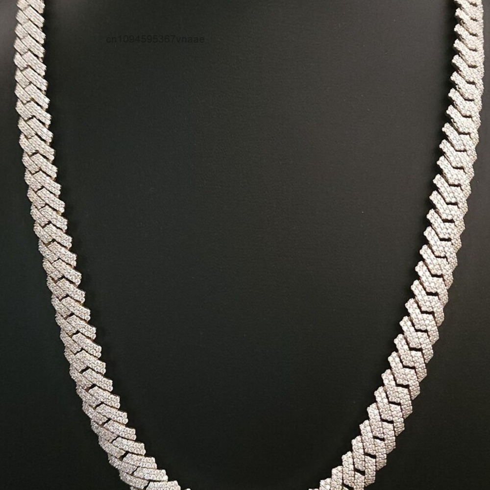 Rantai Cuban Link Moissanite B - Moissanite Cuban Link Chain Iced Out ulasan dan harga