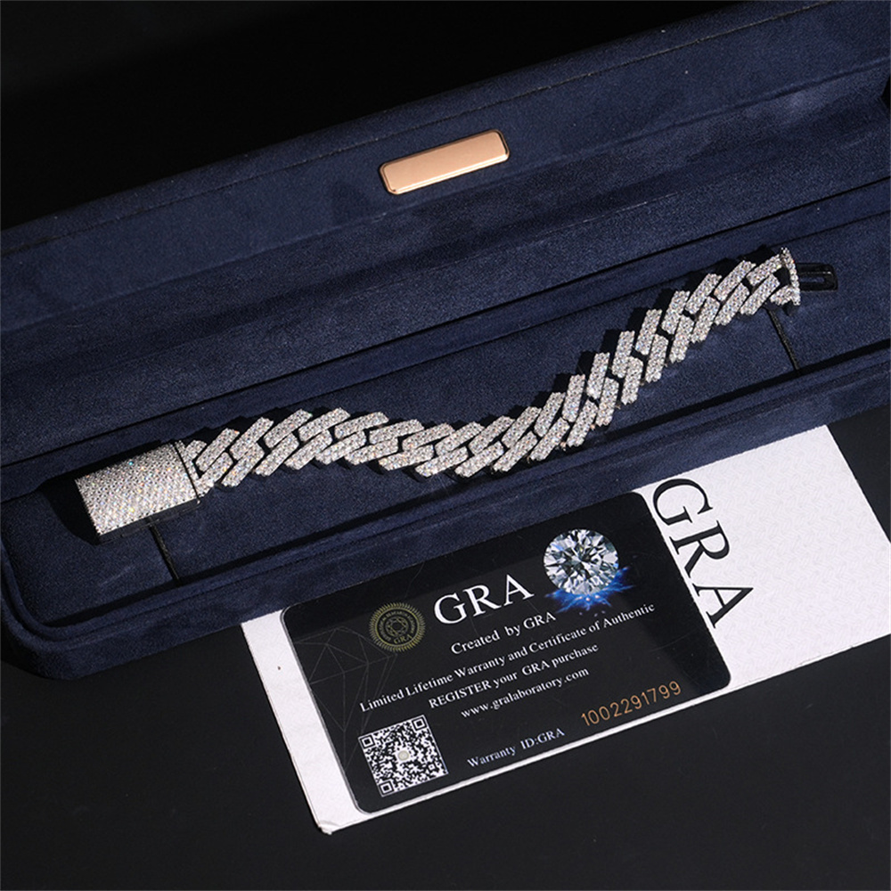 Kalung Rantai Kuba Berlapis Be - Moissanite Cuban Link Chain Iced Out ulasan dan harga