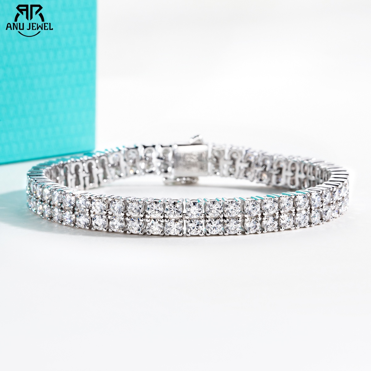 Gelang Tennis Dua Baris Berlia - Moissanite Tennis Bracelet 925 Sterling ulasan dan harga
