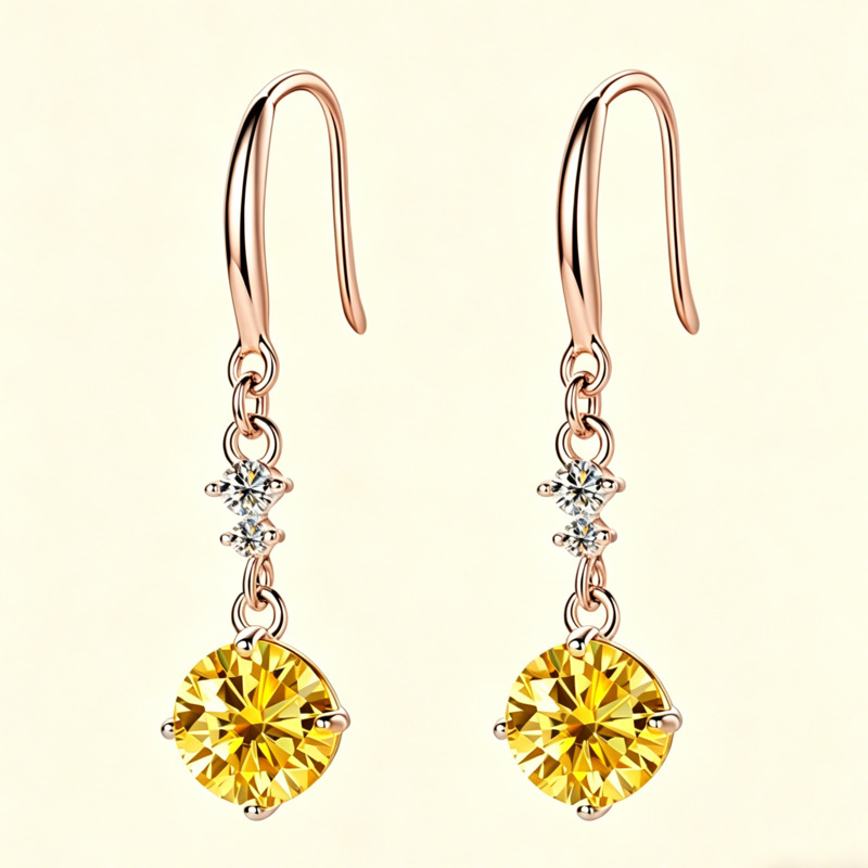Anting-anting gantung perak st - Moissanite Stud Earrings Round Cut 1Ct ulasan dan harga