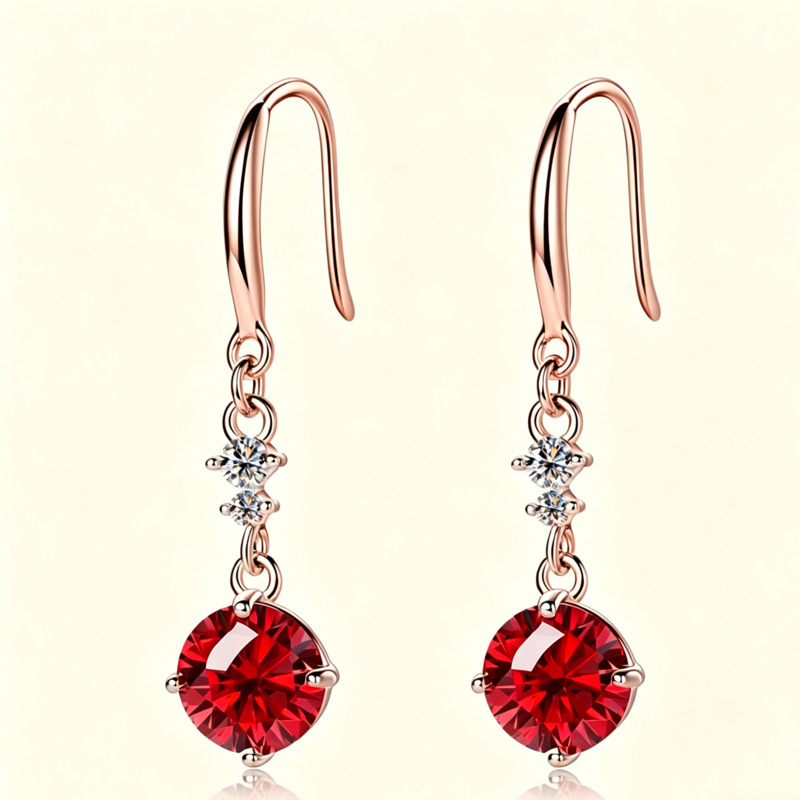 Anting-anting gantung perak st - Moissanite Stud Earrings Round Cut 1Ct ulasan dan harga