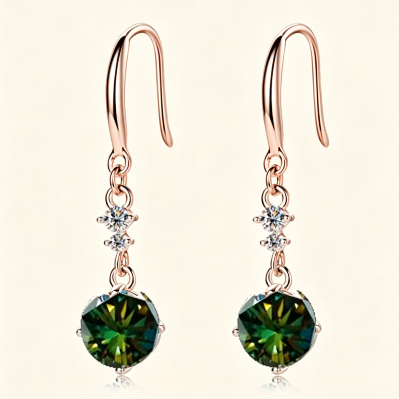 Anting-anting gantung perak st - Moissanite Stud Earrings Round Cut 1Ct ulasan dan harga