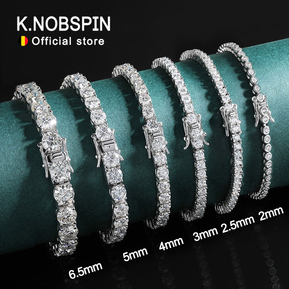 KNOBSPIN 2Mm Gelang Tenis Mois - Moissanite Tennis Bracelet 925 Sterling ulasan dan harga