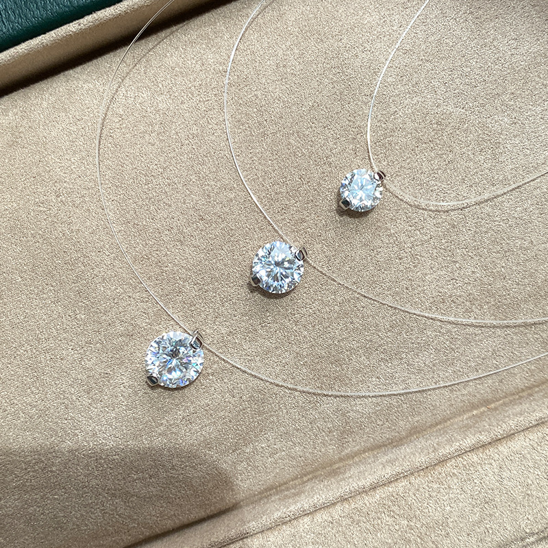Kalung Liontin Berlian Moissan - Moissanite Pendant Necklace Solitaire ulasan dan harga