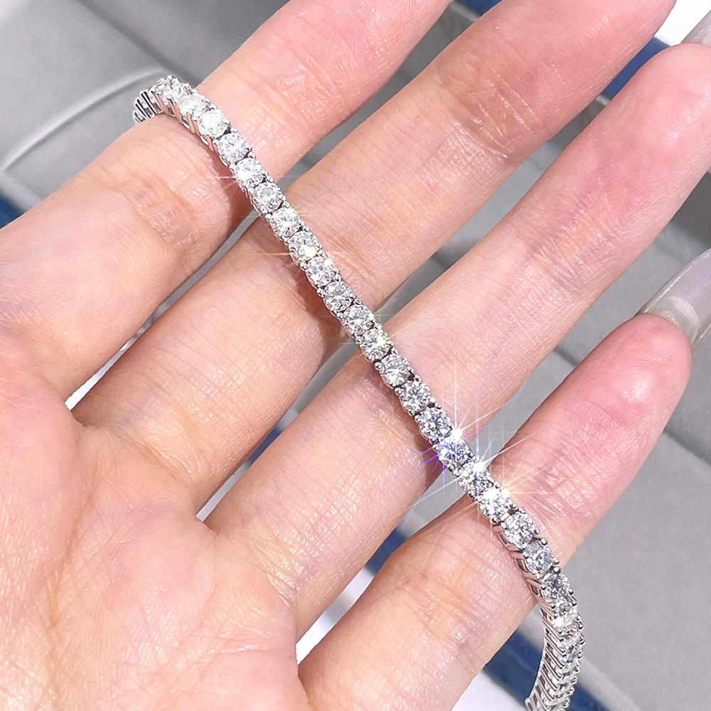 Gelang Tenis Moissanite 3Mm 4M - Moissanite Tennis Bracelet 925 Sterling ulasan dan harga