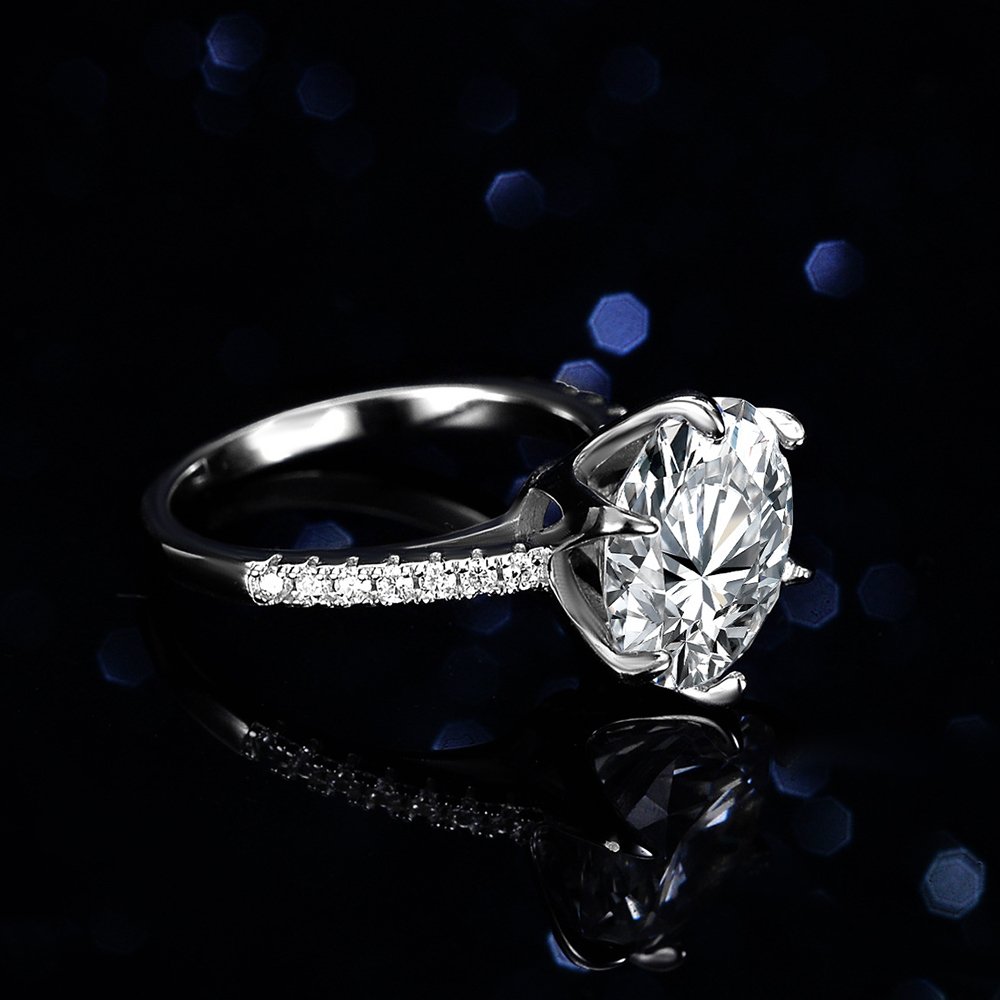 JoyceJelly cincin perak 925 St - Moissanite Engagement Ring 2 Carat D Vvs1 ulasan dan harga
