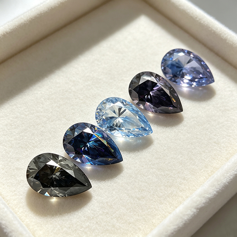 Moissanite Asli Potongan Pir 0 - Gra Certificate Loose Moissanite Stone ulasan dan harga
