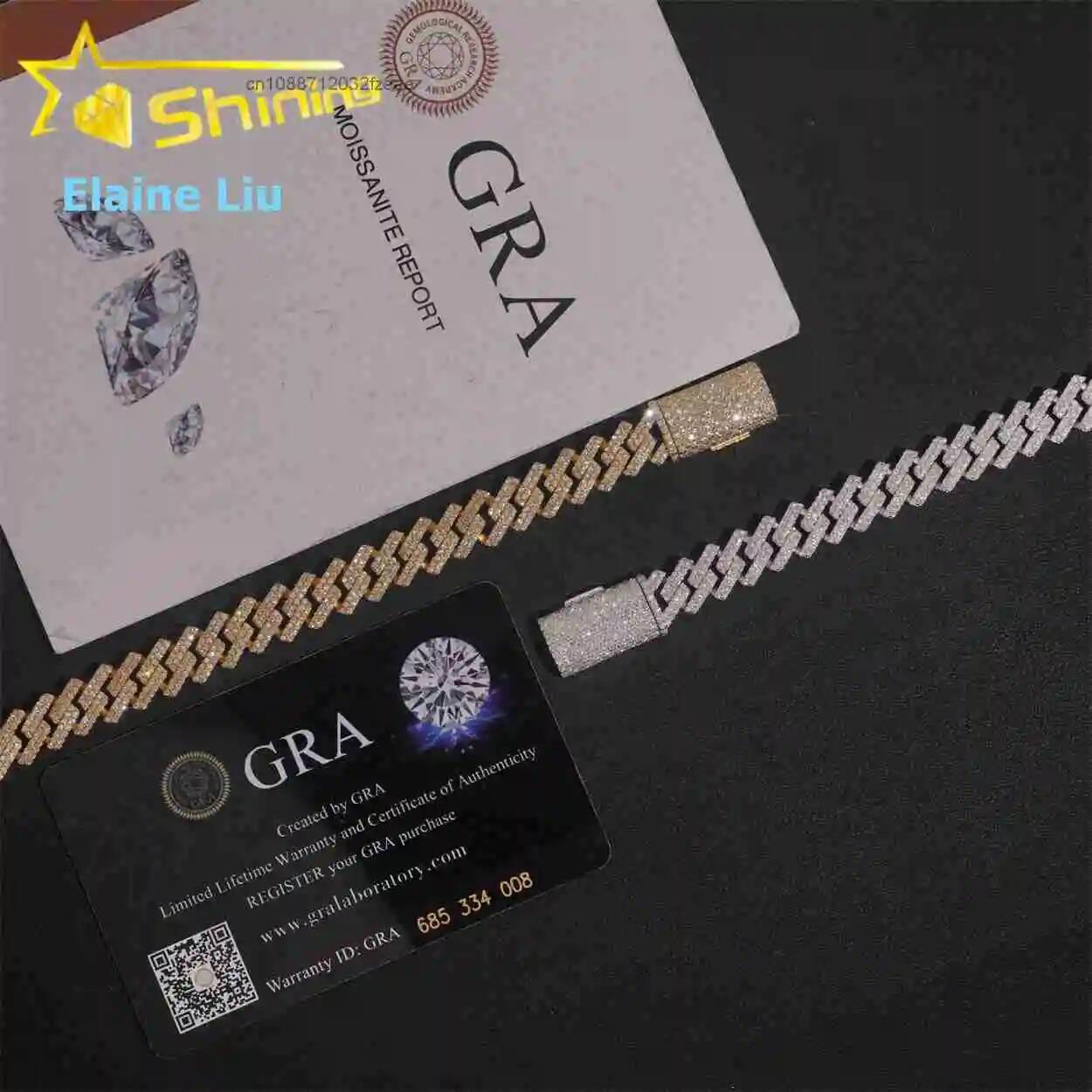 Gelang Rantai Cuban Mewah 10mm - Moissanite Cuban Link Chain Iced Out ulasan dan harga