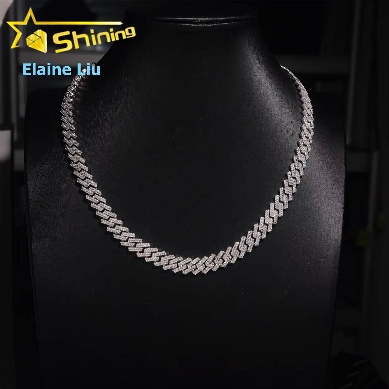 Gelang Rantai Cuban Mewah 10mm - Moissanite Cuban Link Chain Iced Out ulasan dan harga