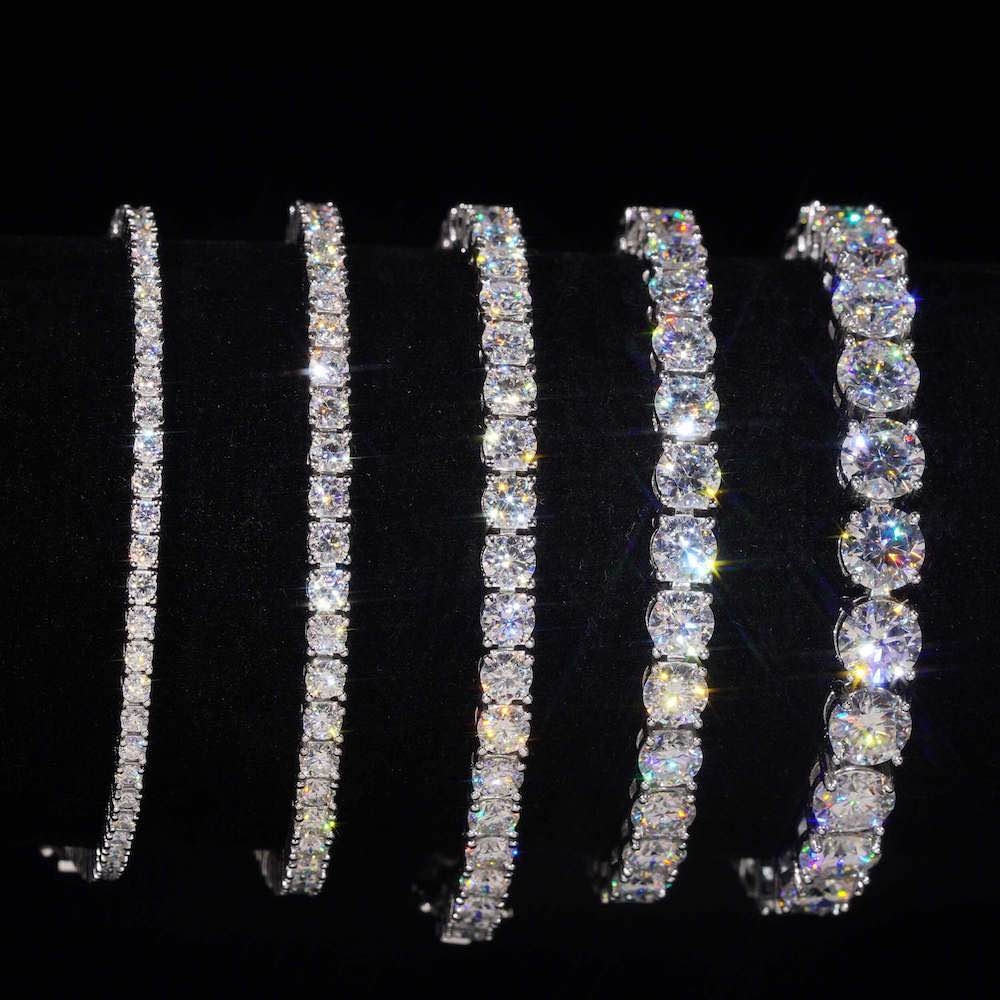 Rantai Tennis Moissanite 925 V - Moissanite Tennis Bracelet 925 Sterling ulasan dan harga