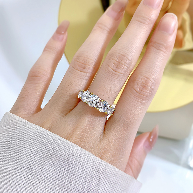 OXTAO Cincin Berlian Moissanit - Lab Grown Diamond Ring 14K Gold ulasan dan harga